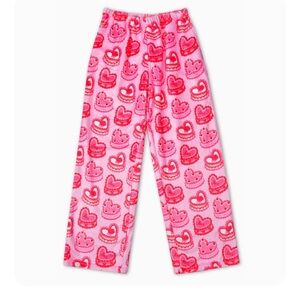 Cozy Pink Heart Kids Pajama Bottoms
